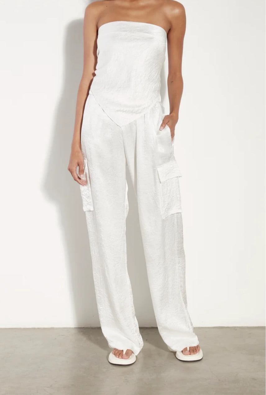 Textured Satin Cargo Pant
