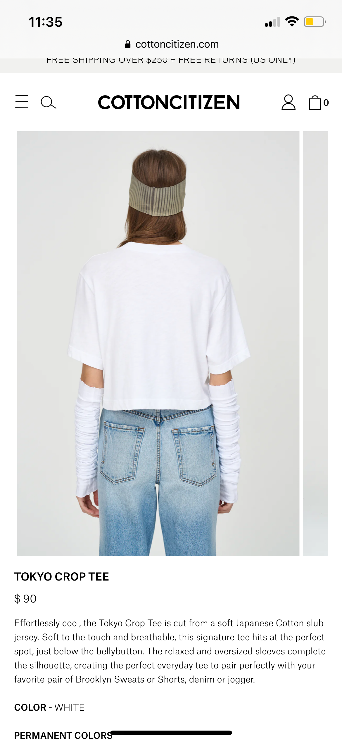 Tokyo Crop Tee- White