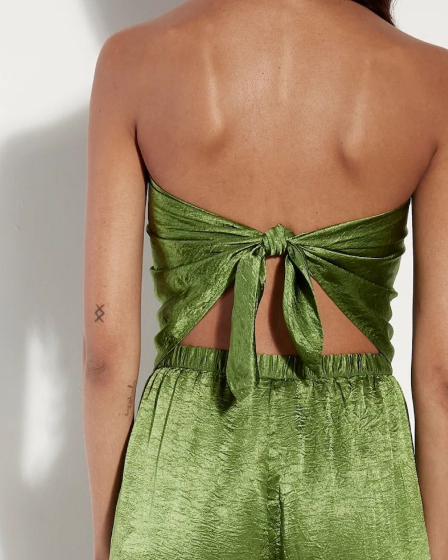 Textured Satin Scarf Top
