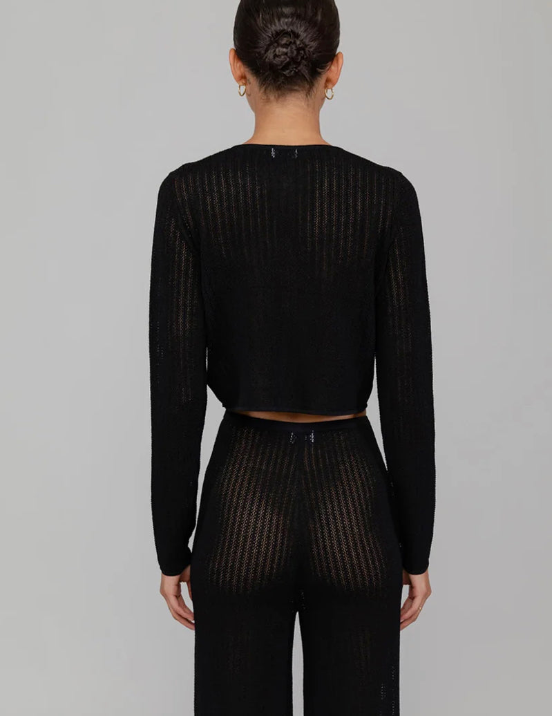 Jasmine Pointelle Crop Cardigan