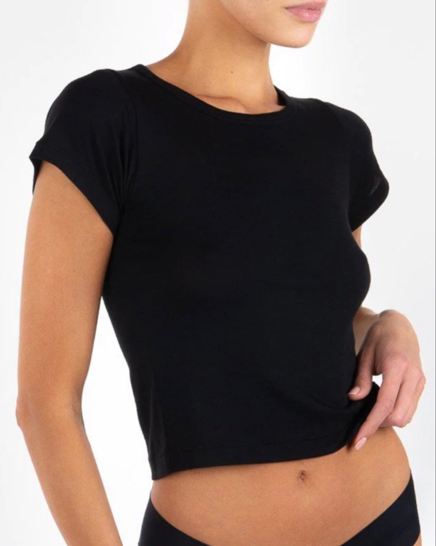 Short Sleeve Baby Tee- Black