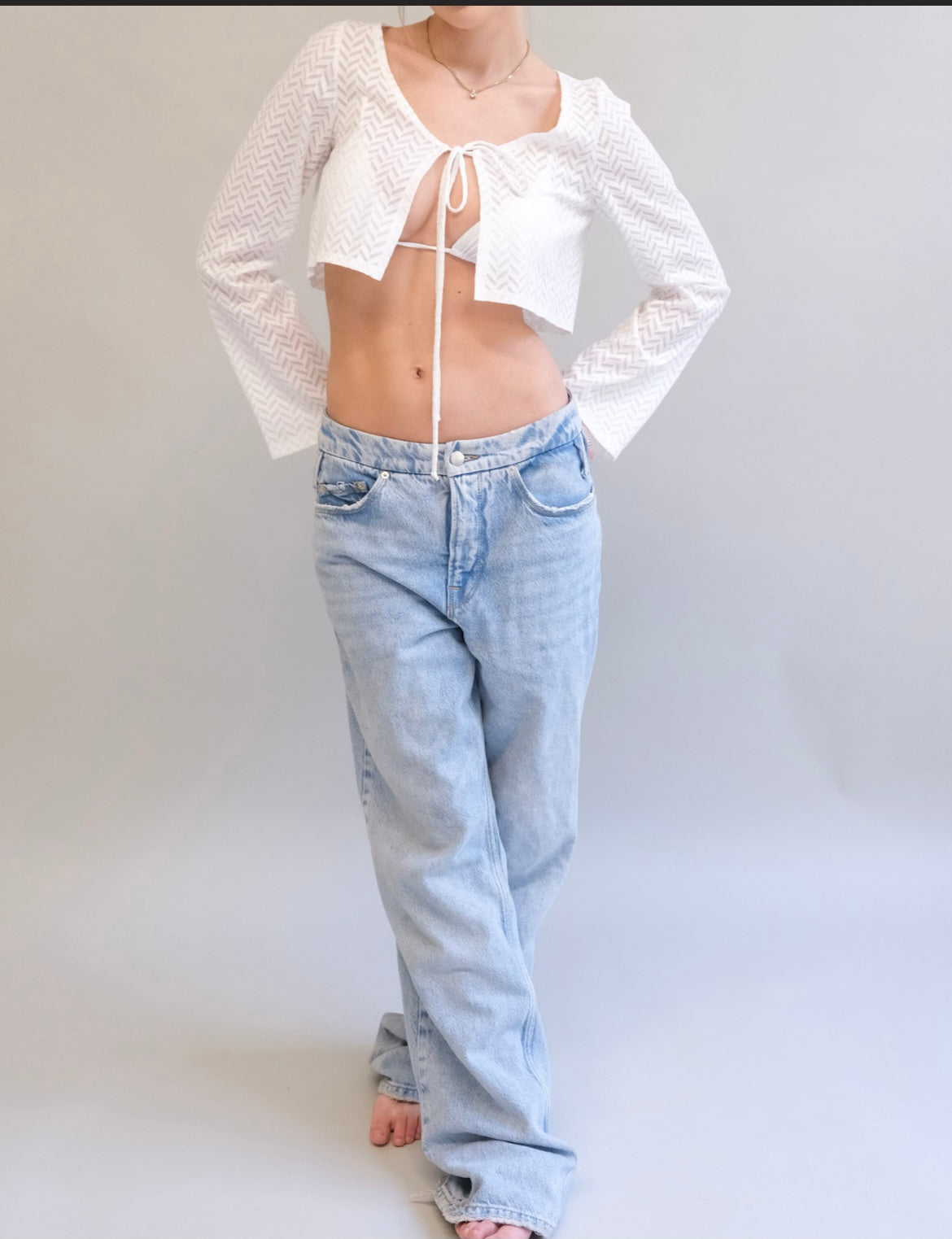 White Tie Zig Zag Shirt
