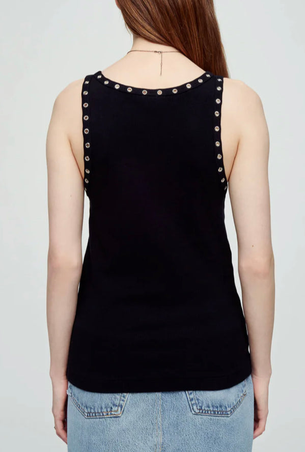 Redone Black Eyelet Tank