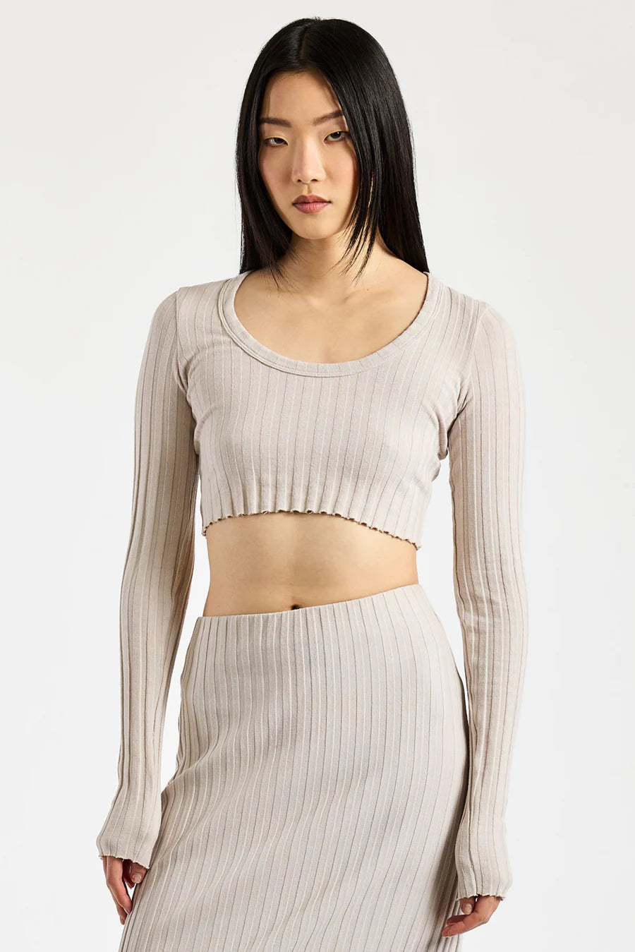 Capri Crop Long Sleeve Fog