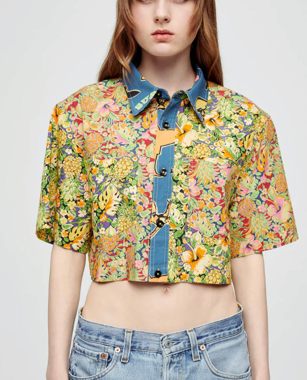 Redone Overside Crop Shirt