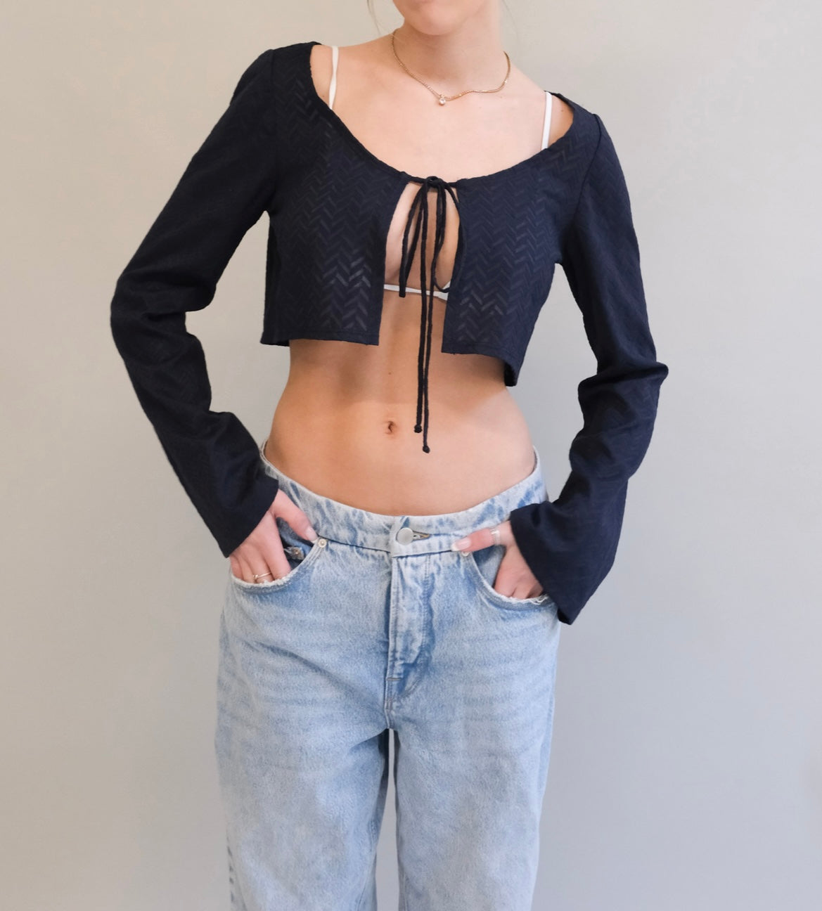 Navy Tie Zig Zag Shirt