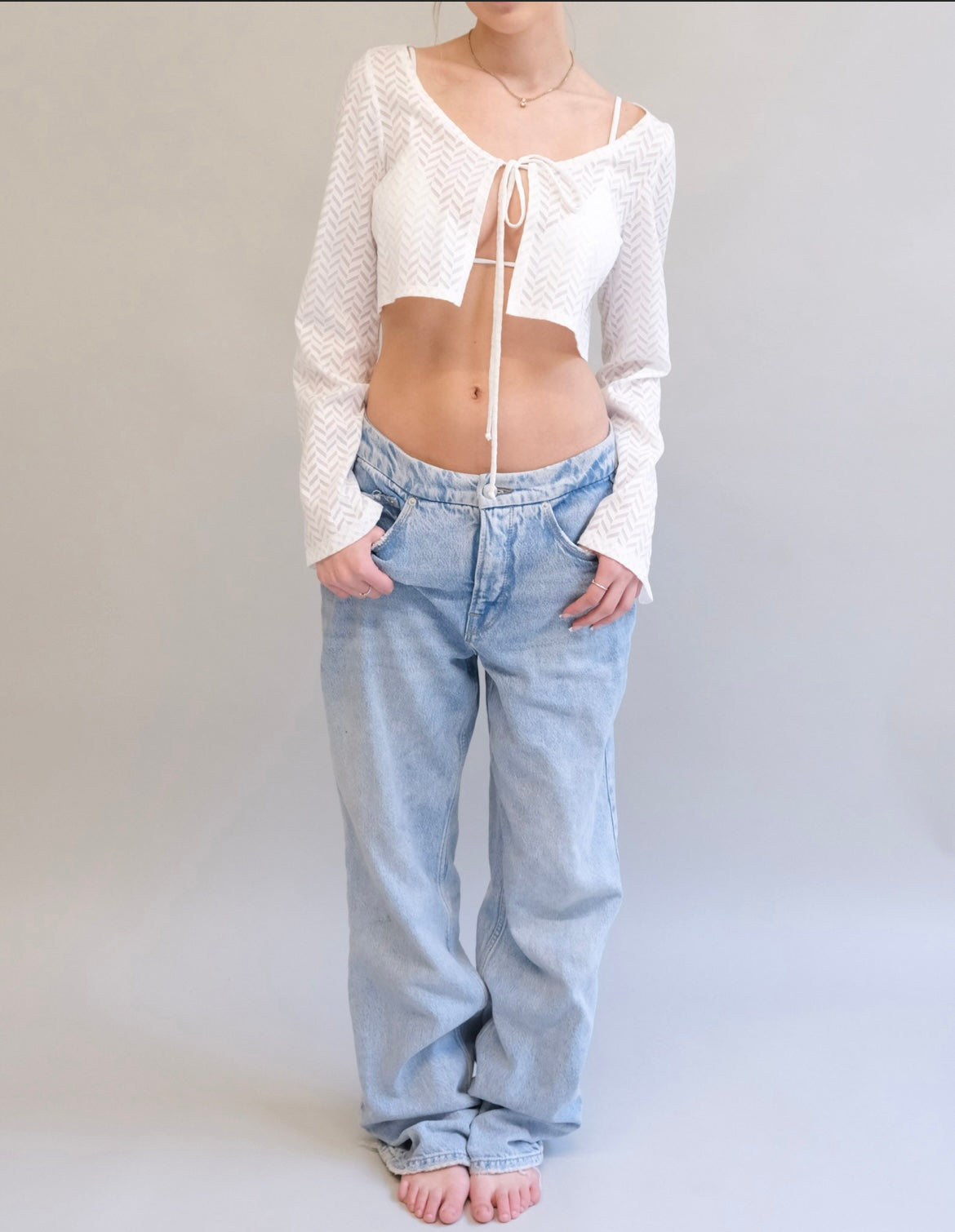 White Tie Zig Zag Shirt