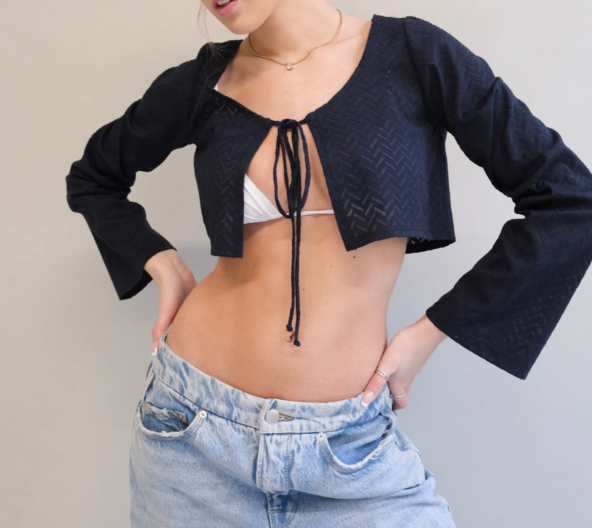 Navy Tie Zig Zag Shirt