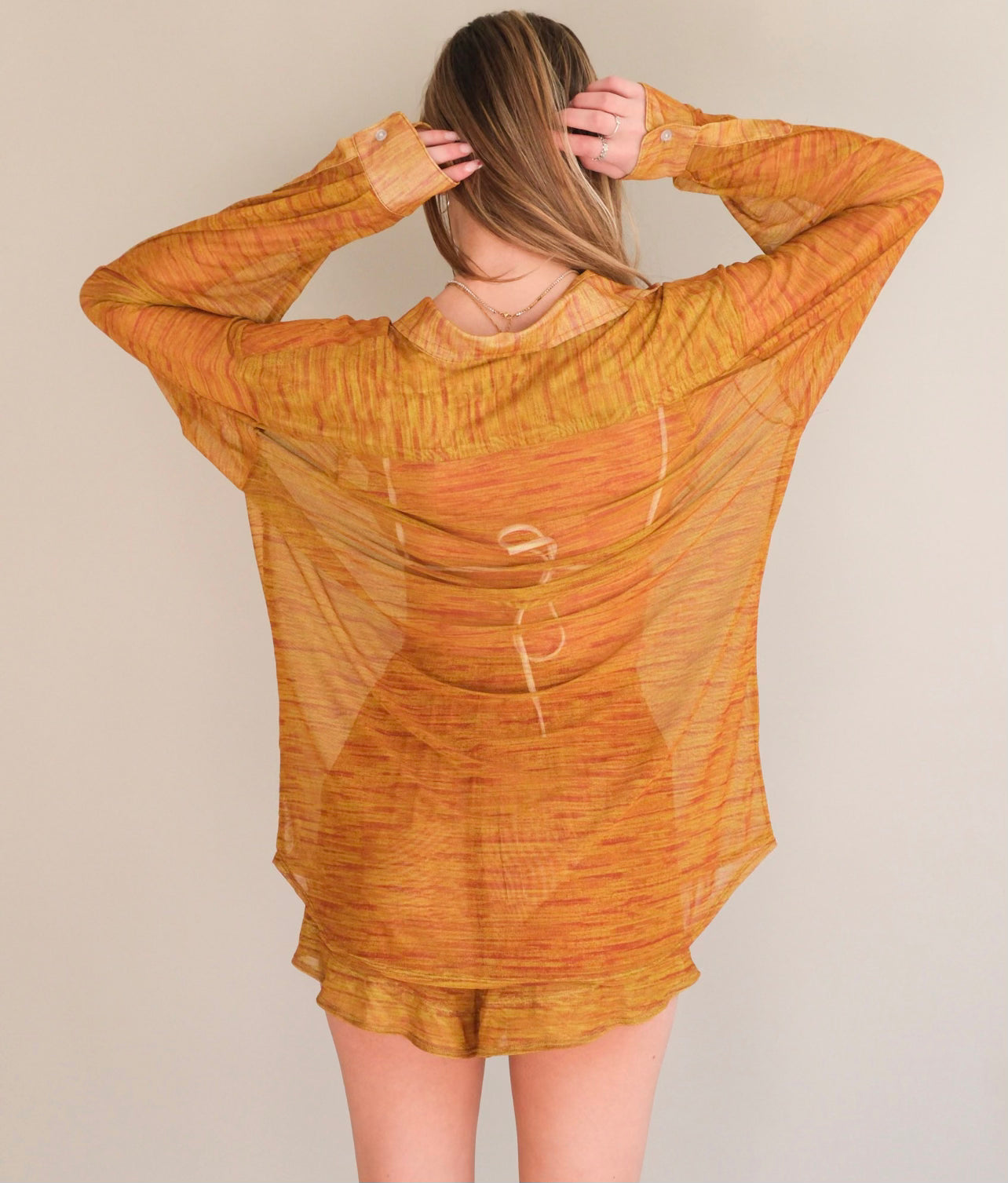 Burnt Orange Ashely Mesh Shirt