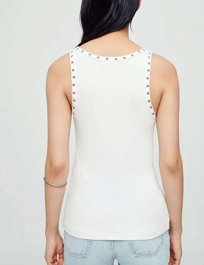 Redone White Eyelet Tank