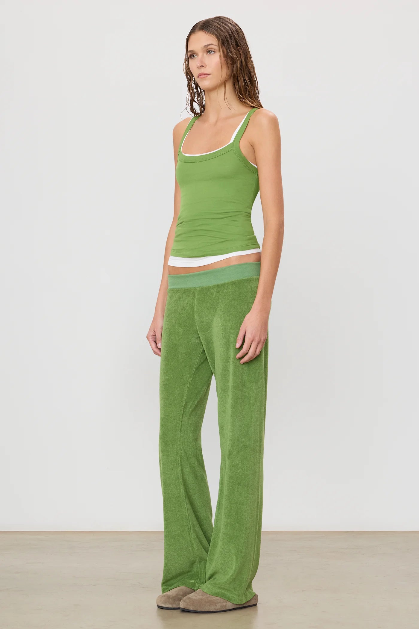 Low Rise Lounge Pant in Fern Green