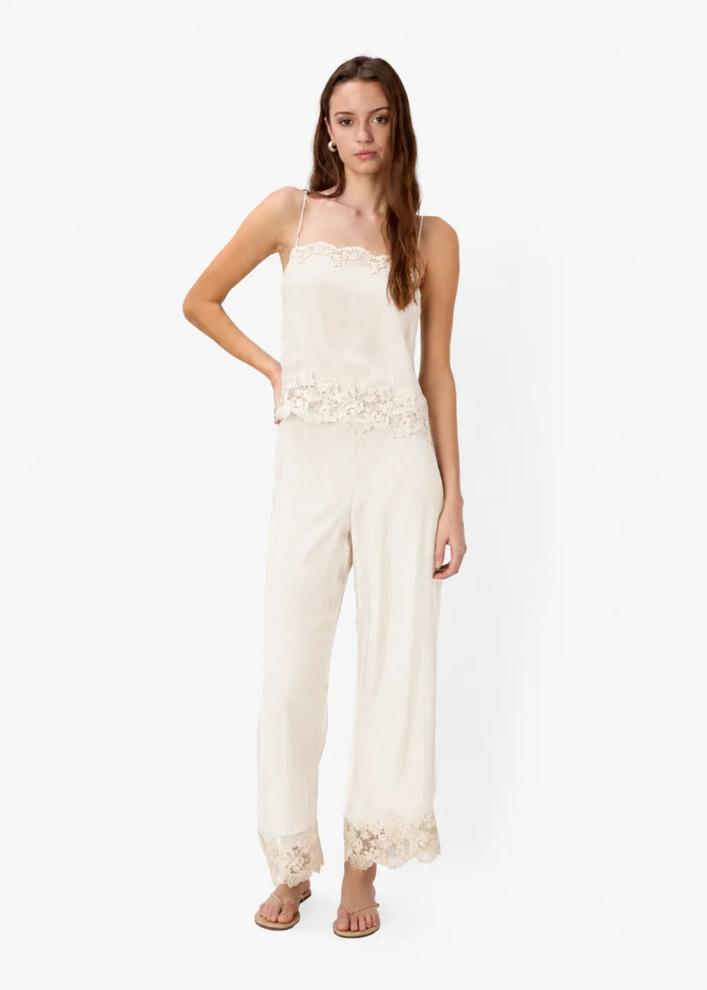 Gilda Silk Pant in Bone
