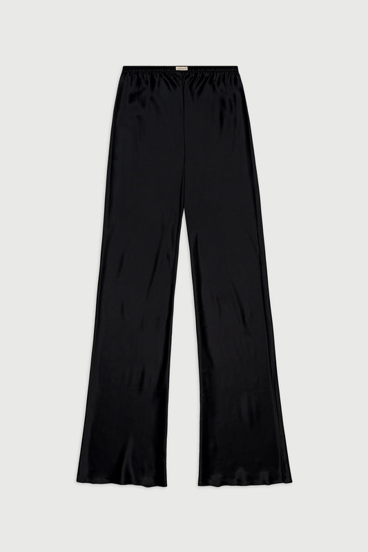 Silk Bias Pant in Black