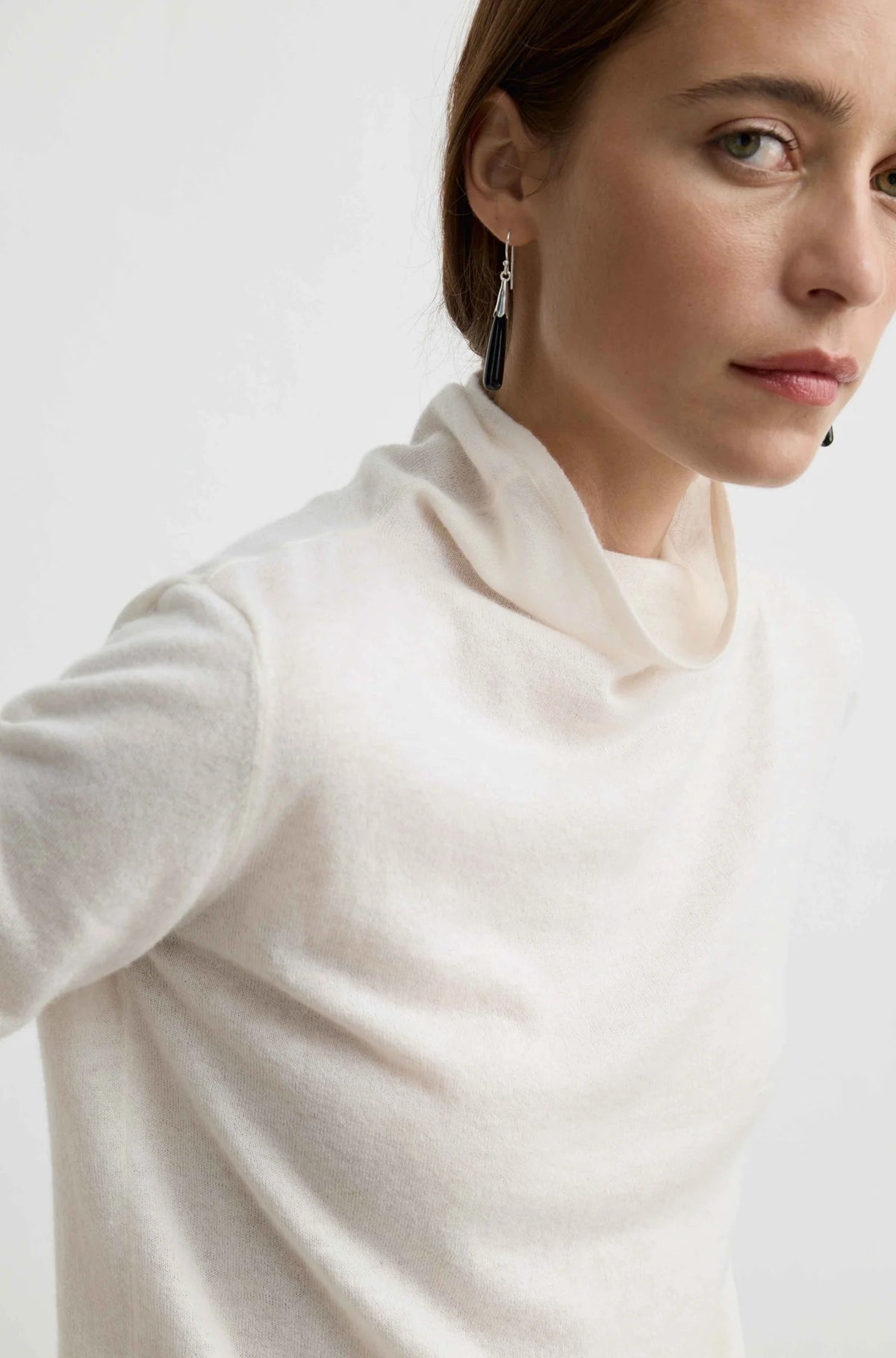 Funnel Wool/Cash Turtleneck In Ivory