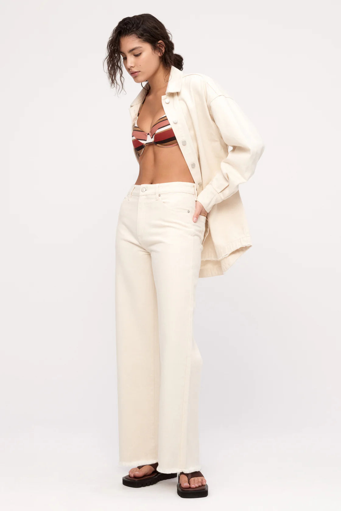 Organic Mid Rise Jean in Coconut