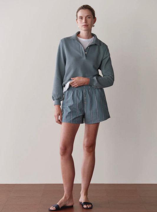 The Pop Stripe Boxer in Sage