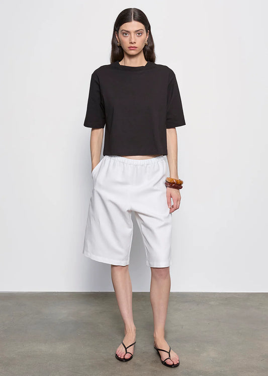 Twill Bermuda Short in Off White