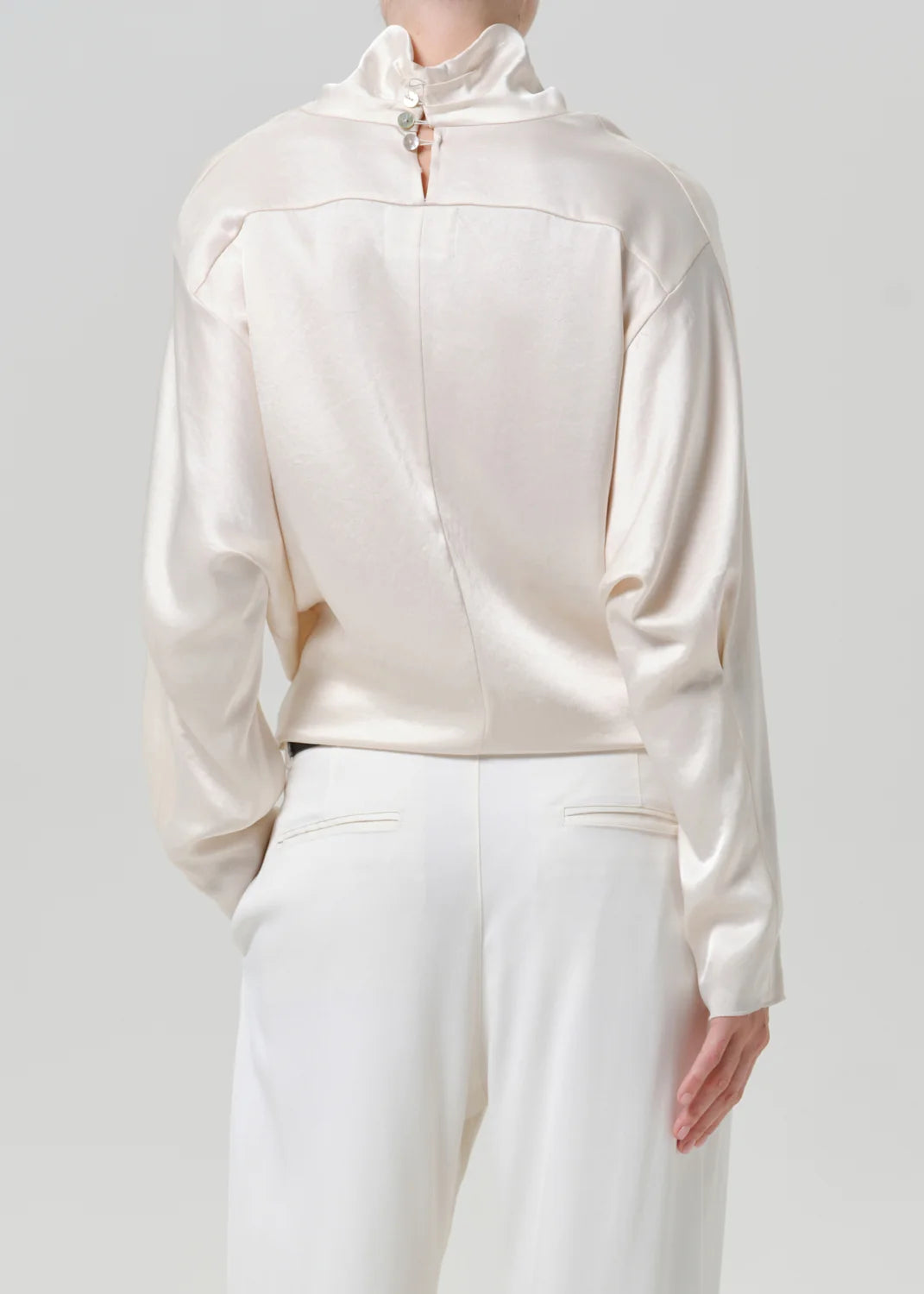 Ilaria Draped Top in Cream