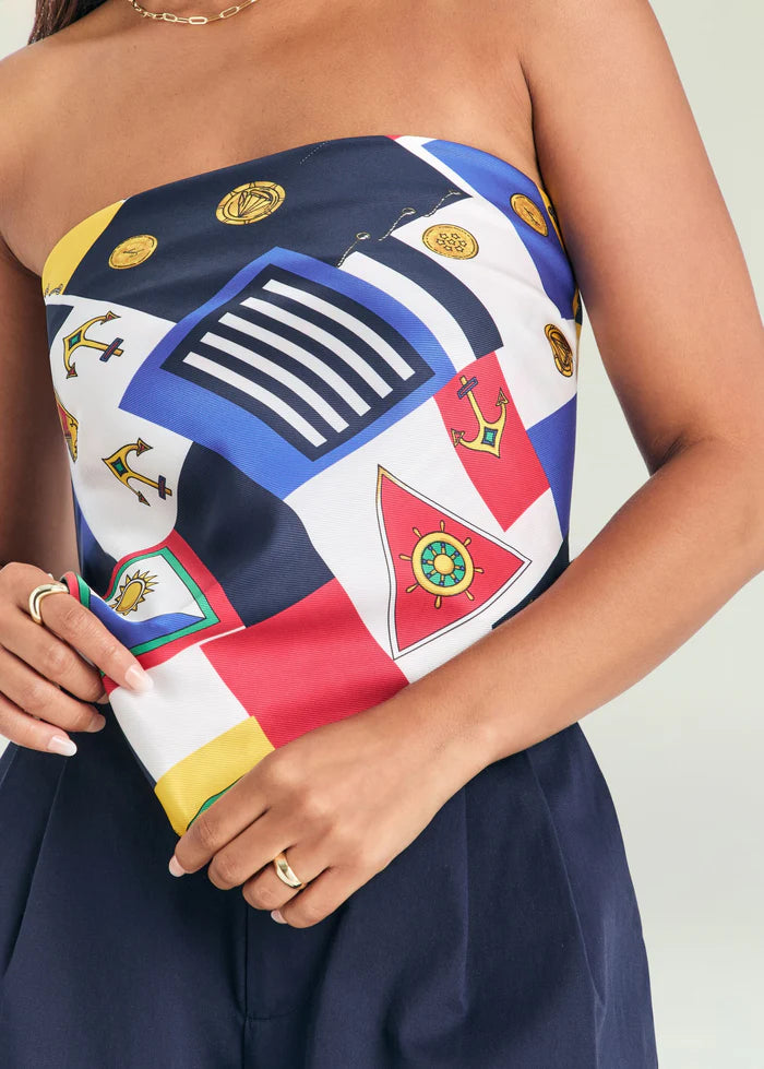 Hark Satin Top in Regatta