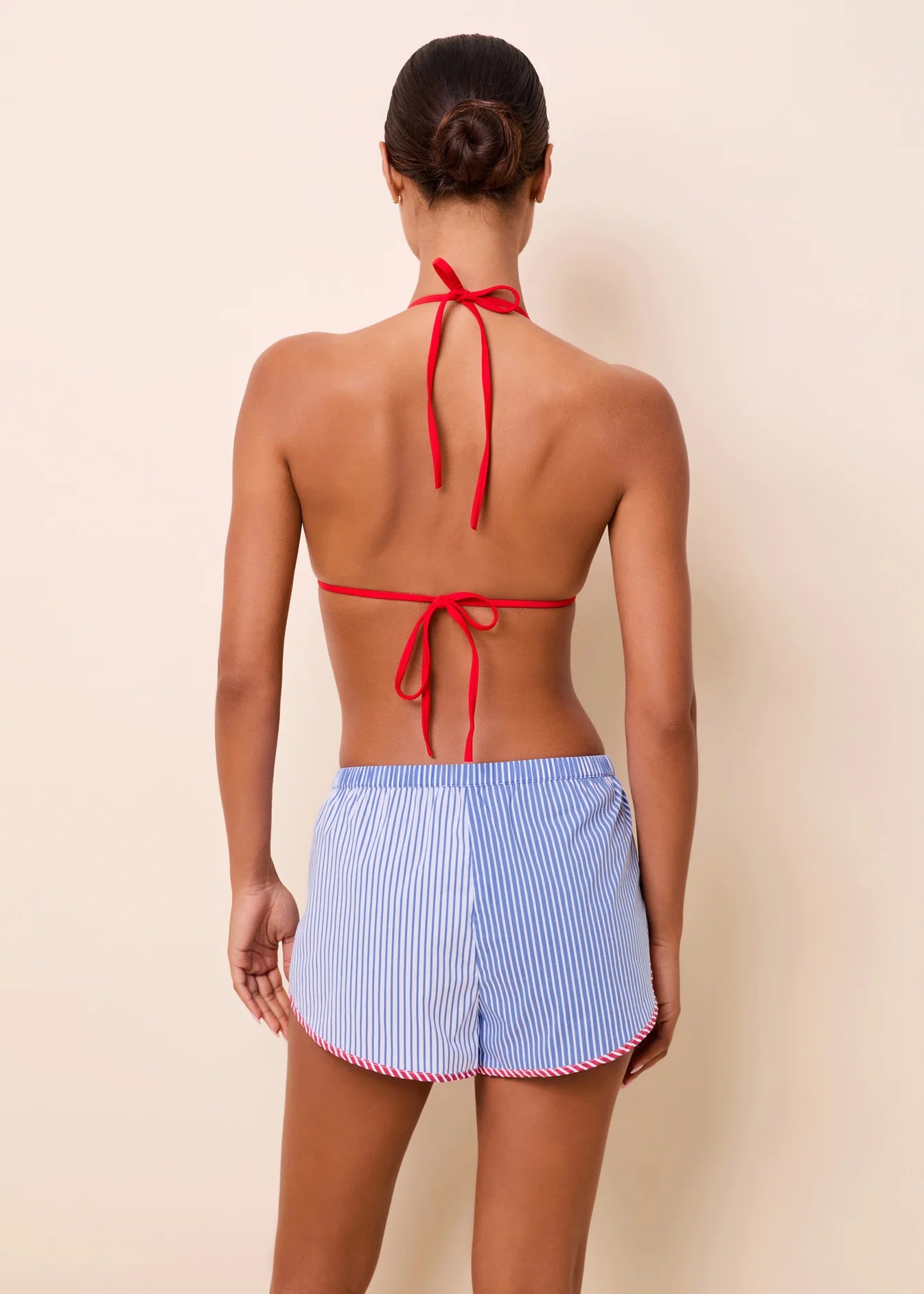 The Lester Short in Colorblock Marina Blue Stripe