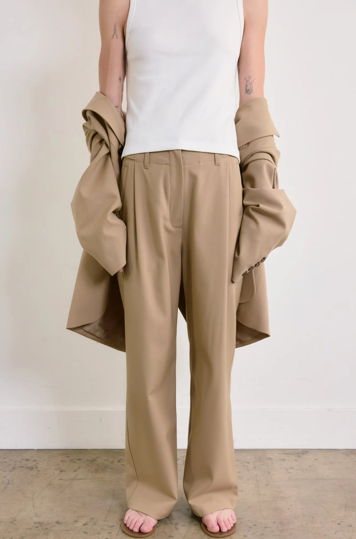 Adjustable Waist Trousers in Khaki