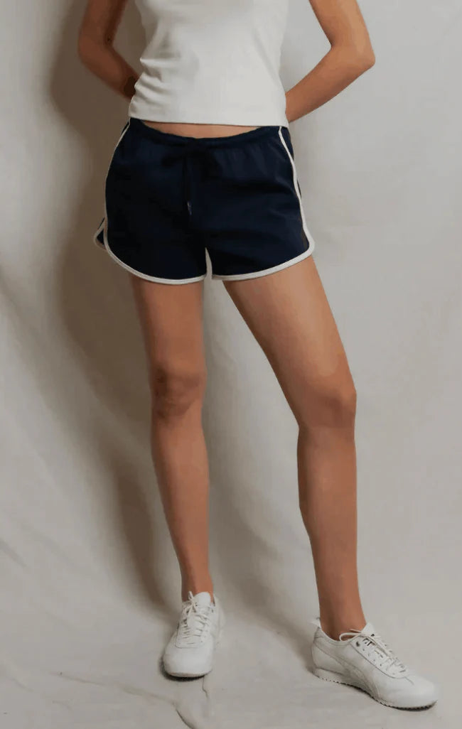 Pureform Dolphin Shorts in Navy/Bright Ivory