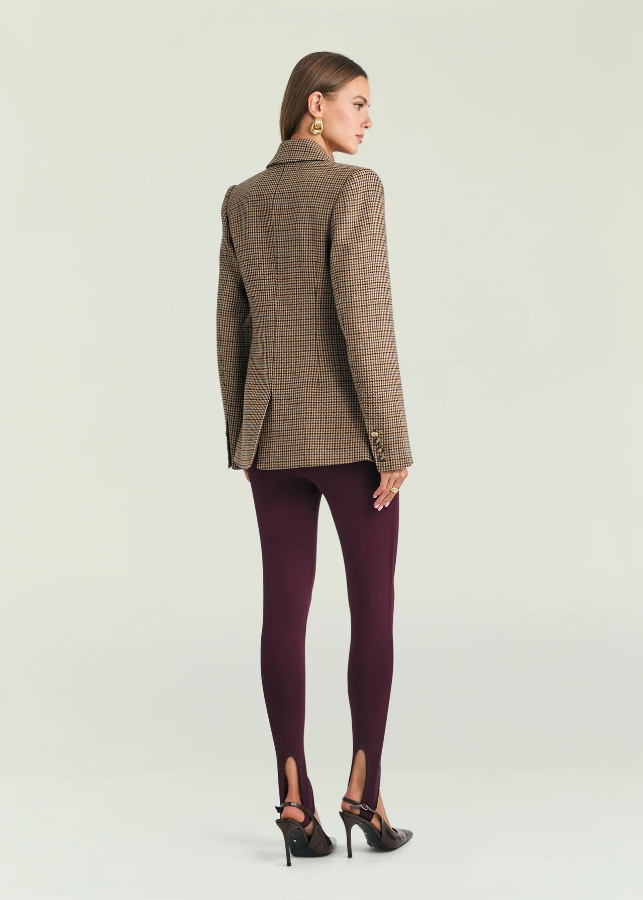 Romi Jacket in Tan Houndstooth