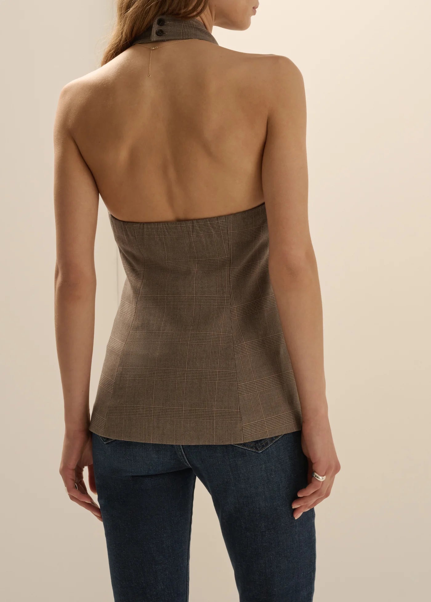 The Crossover Vest in Java Plaid