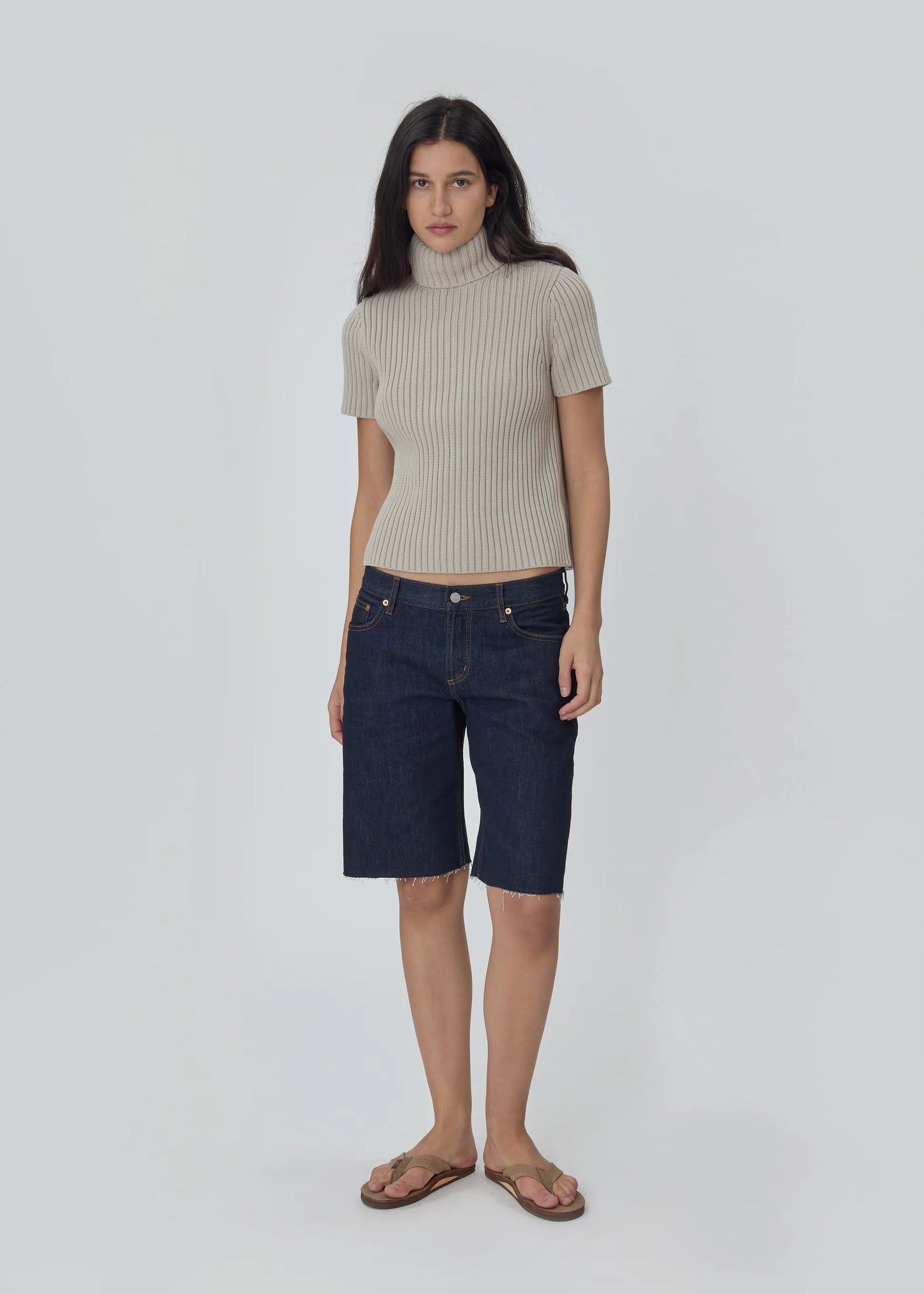 Miller Turtleneck Short Sleeve in Stone