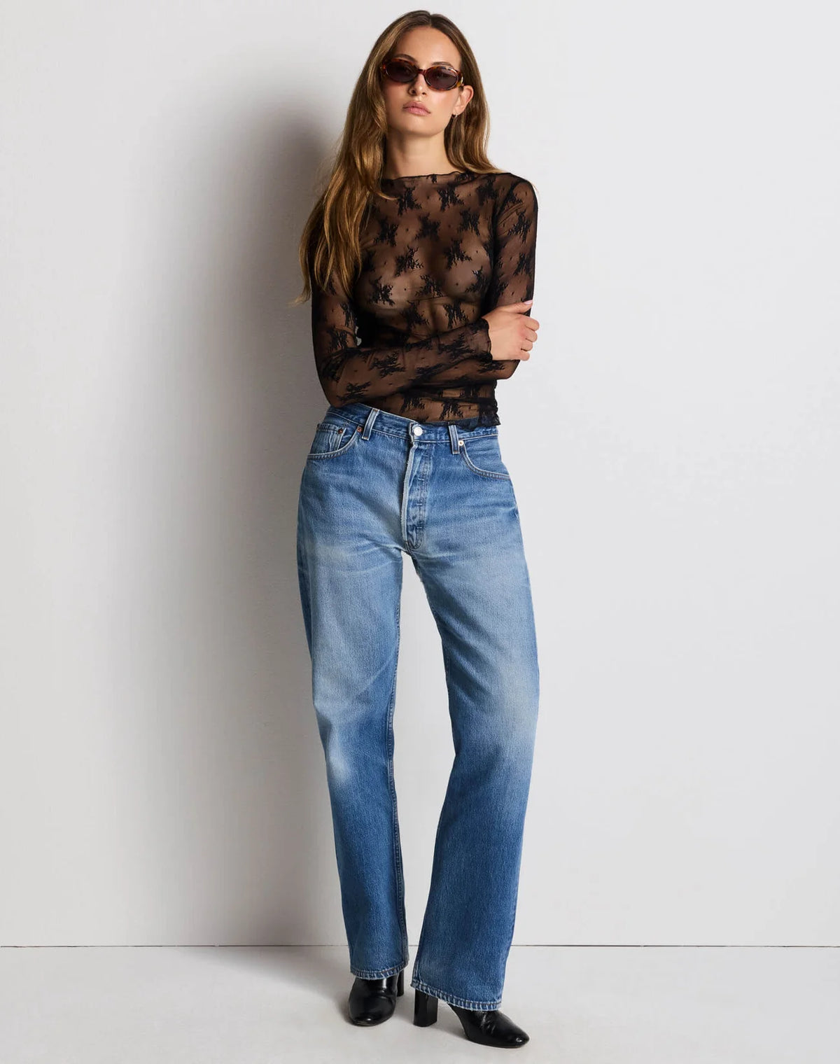 Rhythm Lace Long Sleeve in Black