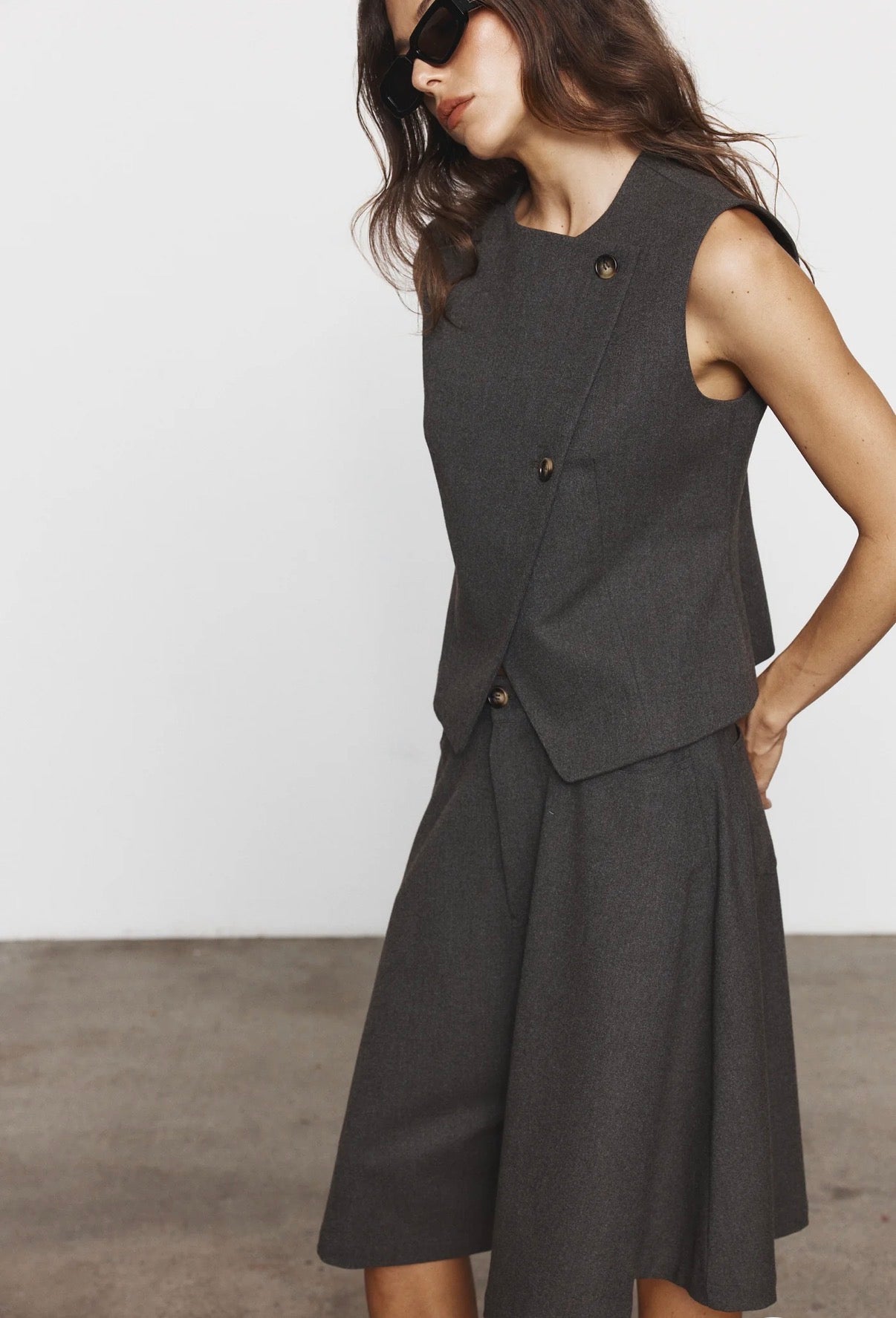 Jasmine Vest in Charcoal