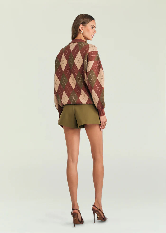 Glindy Sweater in Copper Clay Argyle