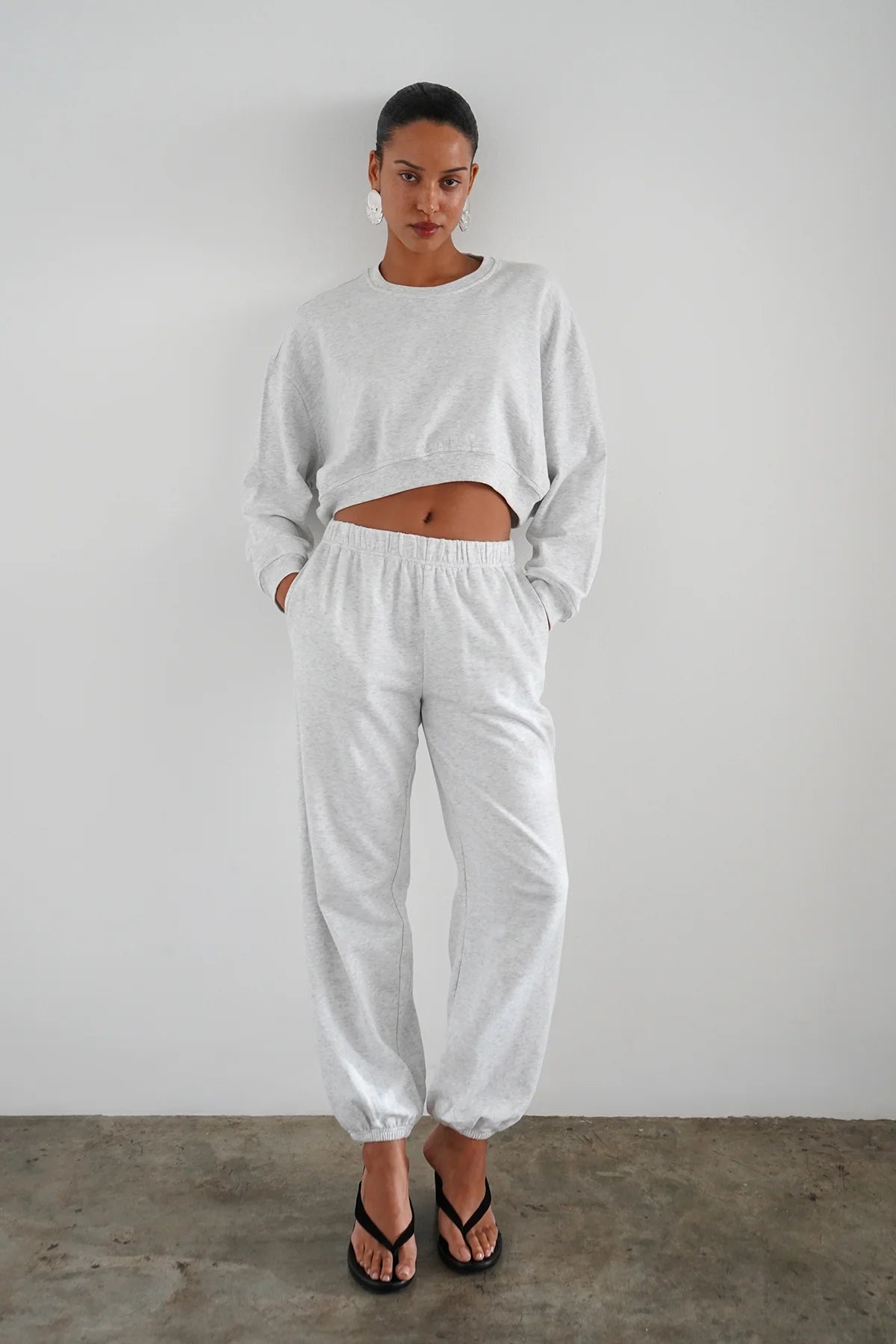 Summer Terry Sweat in Light Ash Heather Grey