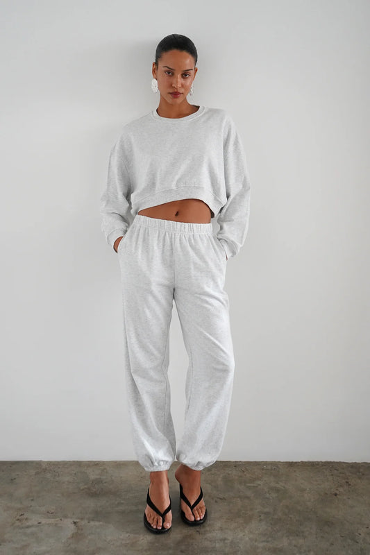 Summer Terry Sweat in Light Ash Heather Grey
