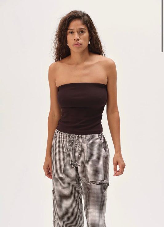 The Baby Rib Tube Top in Espresso