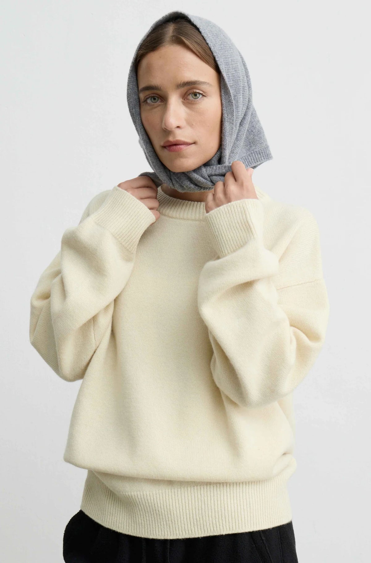 Triangle Neck Scarf in Grey