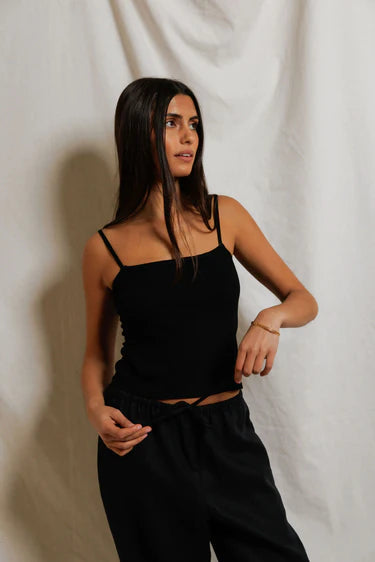 Structured Cami in True Black