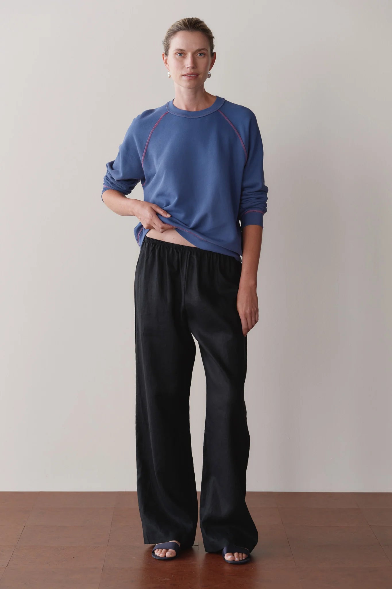 The Linen Simple Pant in Jet