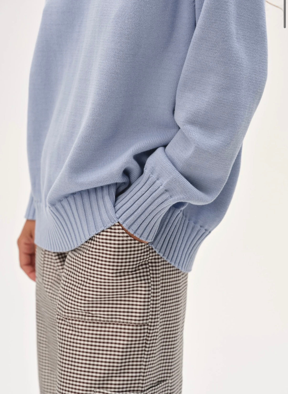 The Cotton Knit V-Neck Sweater in Cornflower