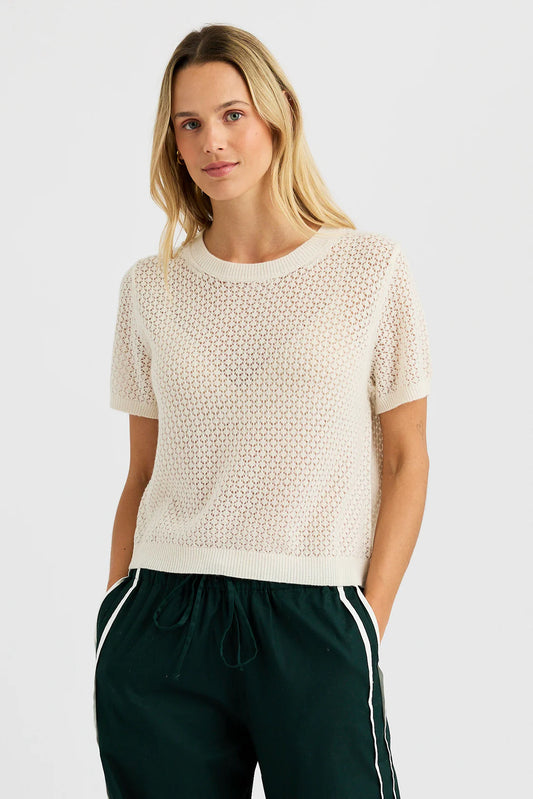 Jaqueline Cashmere Tee in Ecru