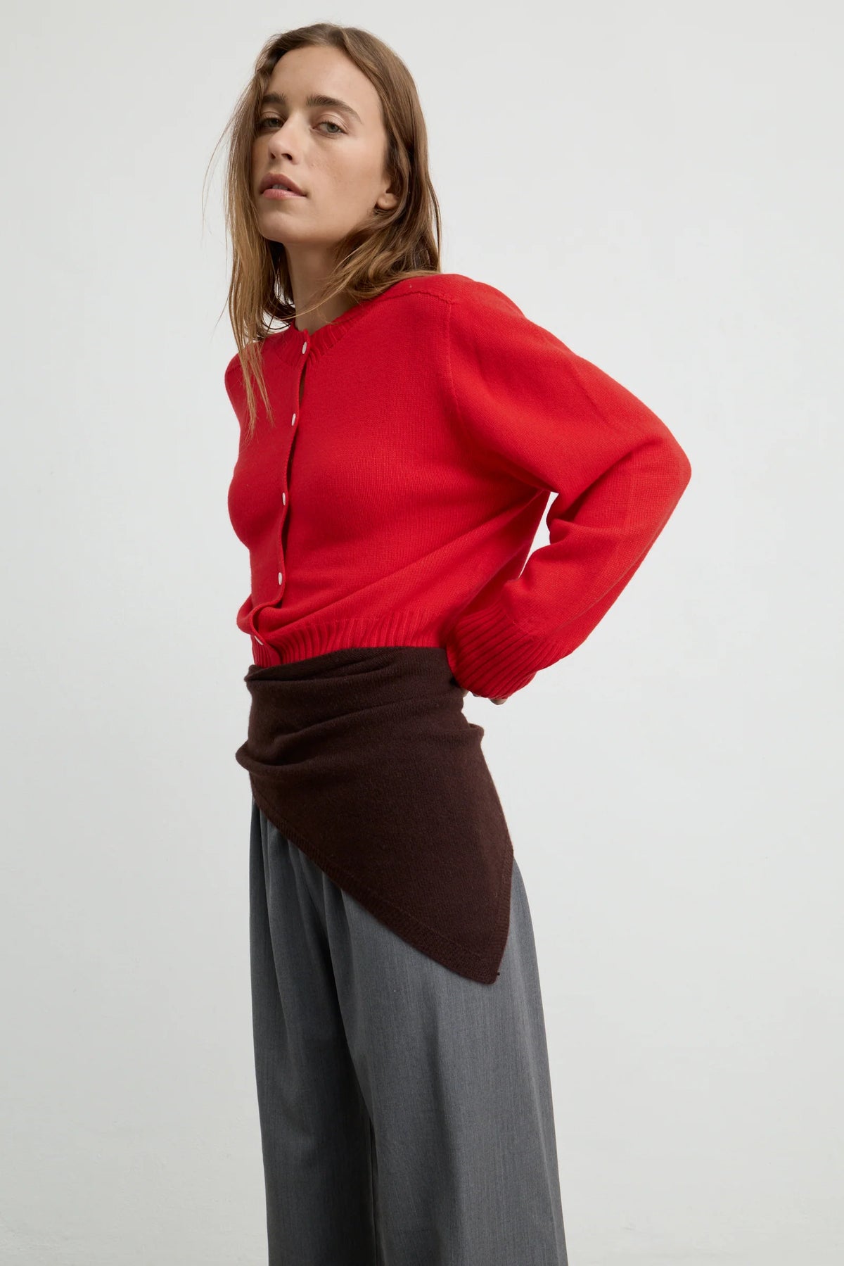 Triangle Neck Scarf in Dark Brown