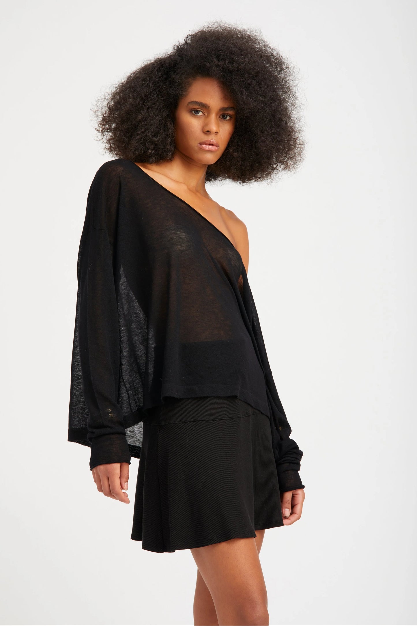 Off Shoulder Sweater in Black