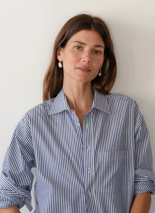 The Stripe Pop Shirt in Navy Stripe
