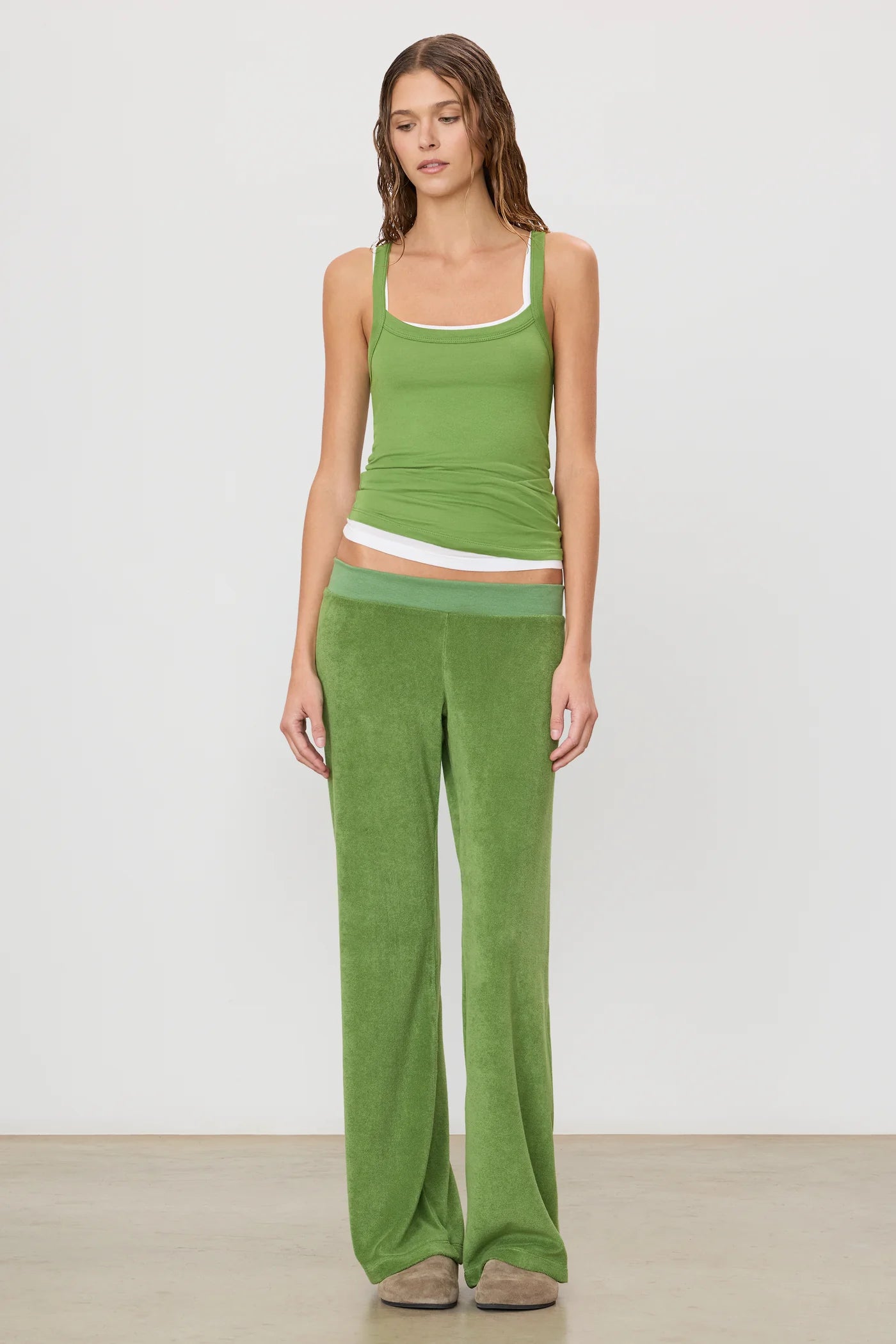 Low Rise Lounge Pant in Fern Green
