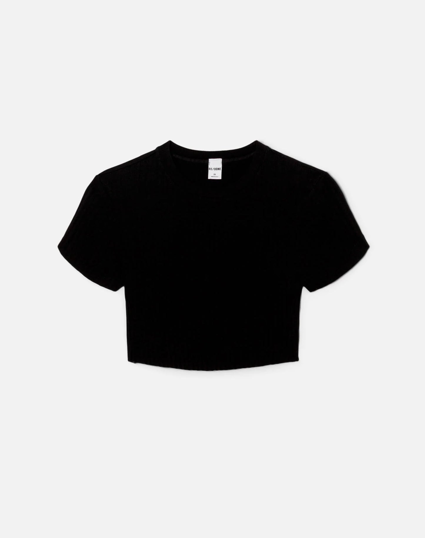 Cropped 60S Slim Tee in Black
