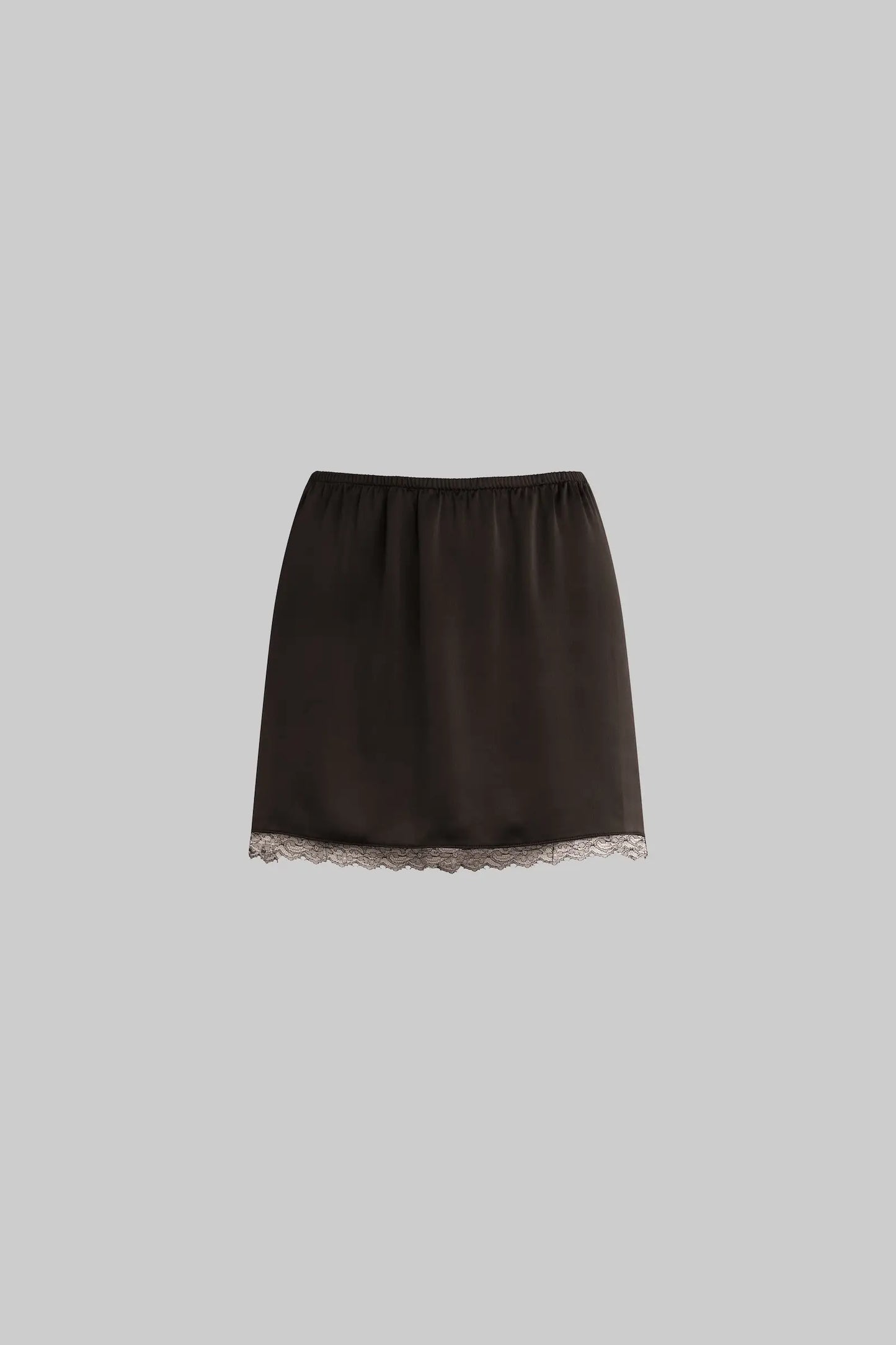 Barb Lace Mini Skirt in Chocolate