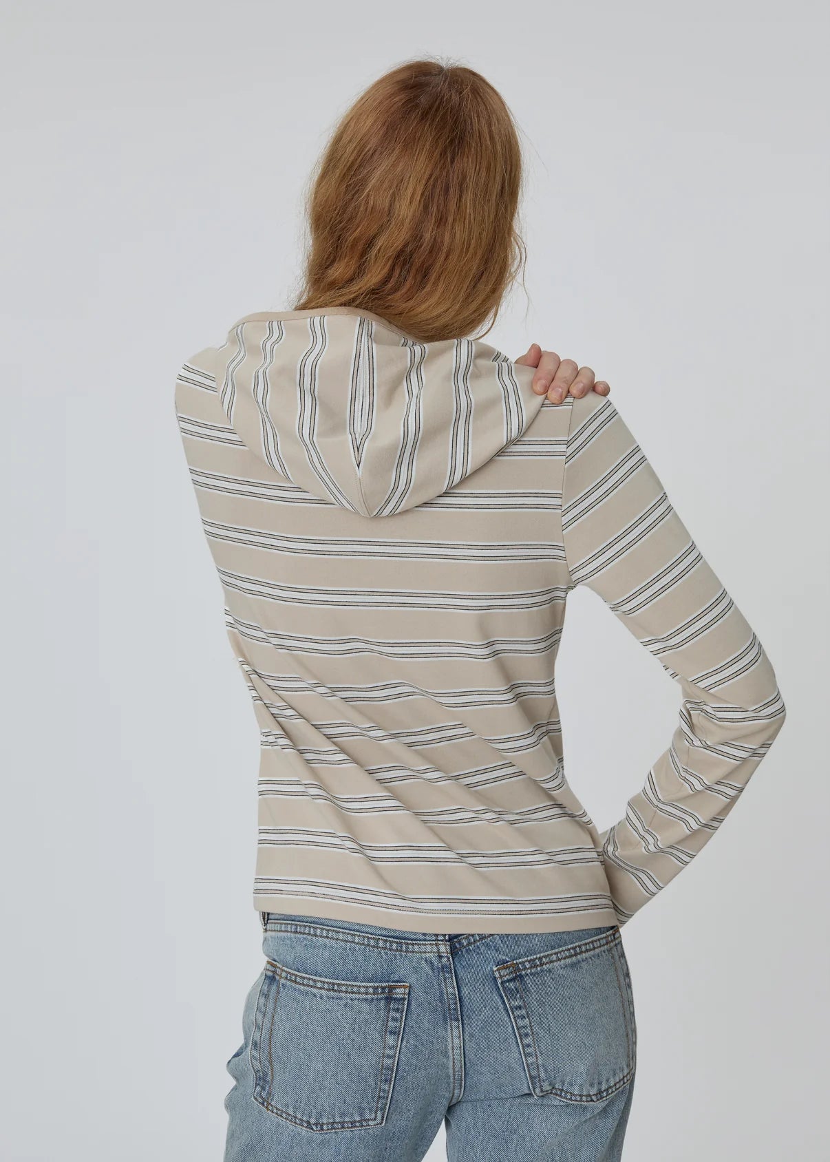 Nellie Shirt in Beige Stripe
