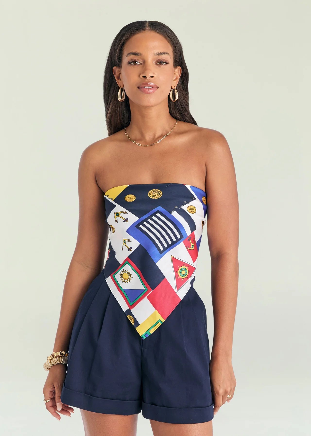 Hark Satin Top in Regatta