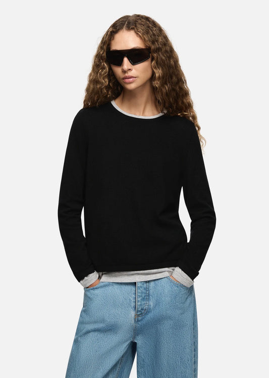 Amber Layered Sweater in Black