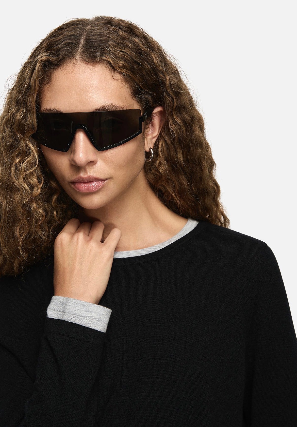Amber Layered Sweater in Black
